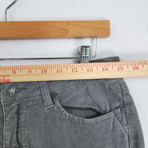 Prana Pants Womens 8 Gray Trinity Corduroy Mid Rise Skinny Leg Flat Front Casual - Picture 3 of 11